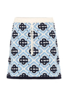 Gonna per bambina Casablanca Kids azzurra con maglia di diamanti KPF26KW151301 MONOGRAM CASABLANCA KIDS 