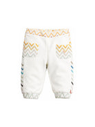 Pantaloni sportivi per neonato Missoni Kids bianchi con motivo a zigzag MZ6300 Z3183 102MC MISSONI KIDS 