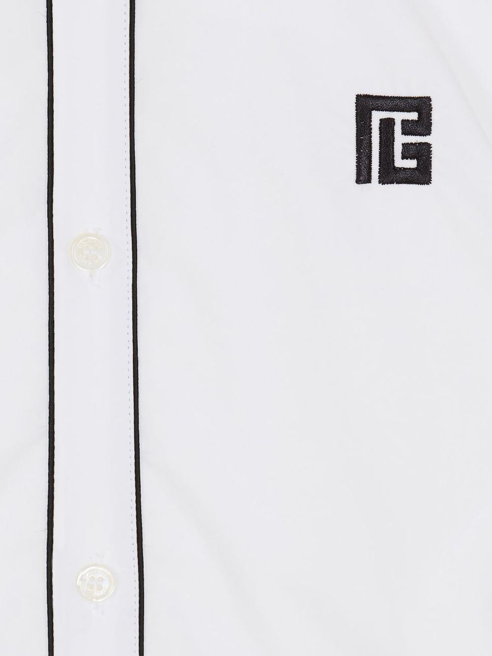 Camicia per bambino Balmain Kids bianca con cuciture a contrasto BY5P11 P0562 100NE BALMAIN KIDS 