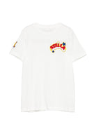 T-shirt per bambini Stella McCartney Kids bianca con patch logo TZ8A81 Z3772 101 STELLA McCARTNEY KIDS 