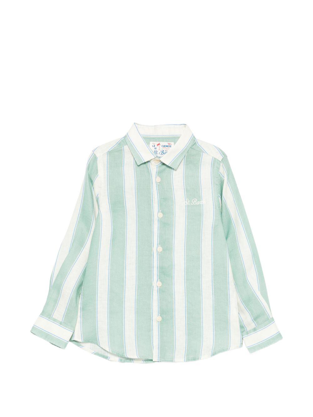 Camicia di Agnes Mc2 Saint Barth Kids verde con colletto classico AGN0001 00782L MC2 ST. BARTH KIDS 