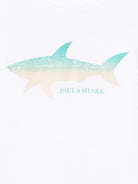 T-shirt per bambino Paul & Shark Kids bianca con stampa squalo sul davanti WUM00HLAA53 10101 PAUL & SHARK KIDS 