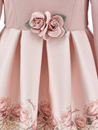 Abito per bambina Monnalisa Kids rosa con applicazione fiori sul davanti 31H909 8651 0080 MONNALISA KIDS 