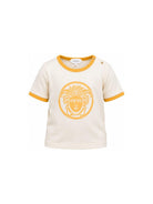 T-shirt per neonati Versace Kids bianca con bordi a contrasto 10251501A18172 2YE30 VERSACE KIDS 