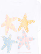T-shirt per bambini Stella McCartney Kids bianca con stampa stelle marine TY8A81 Z0434 100 STELLA McCARTNEY KIDS 