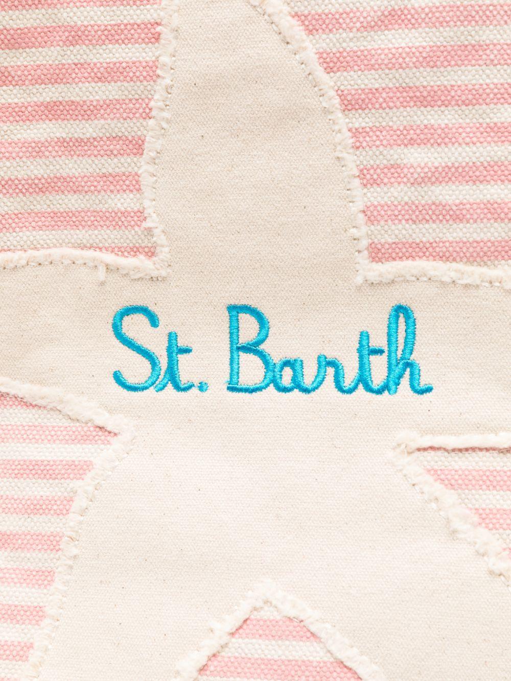 Borsa Beach Bag MC2 Saint Barth rosa con fantasia a righe orizzontali BEA0003 09404L MC2 ST. BARTH 