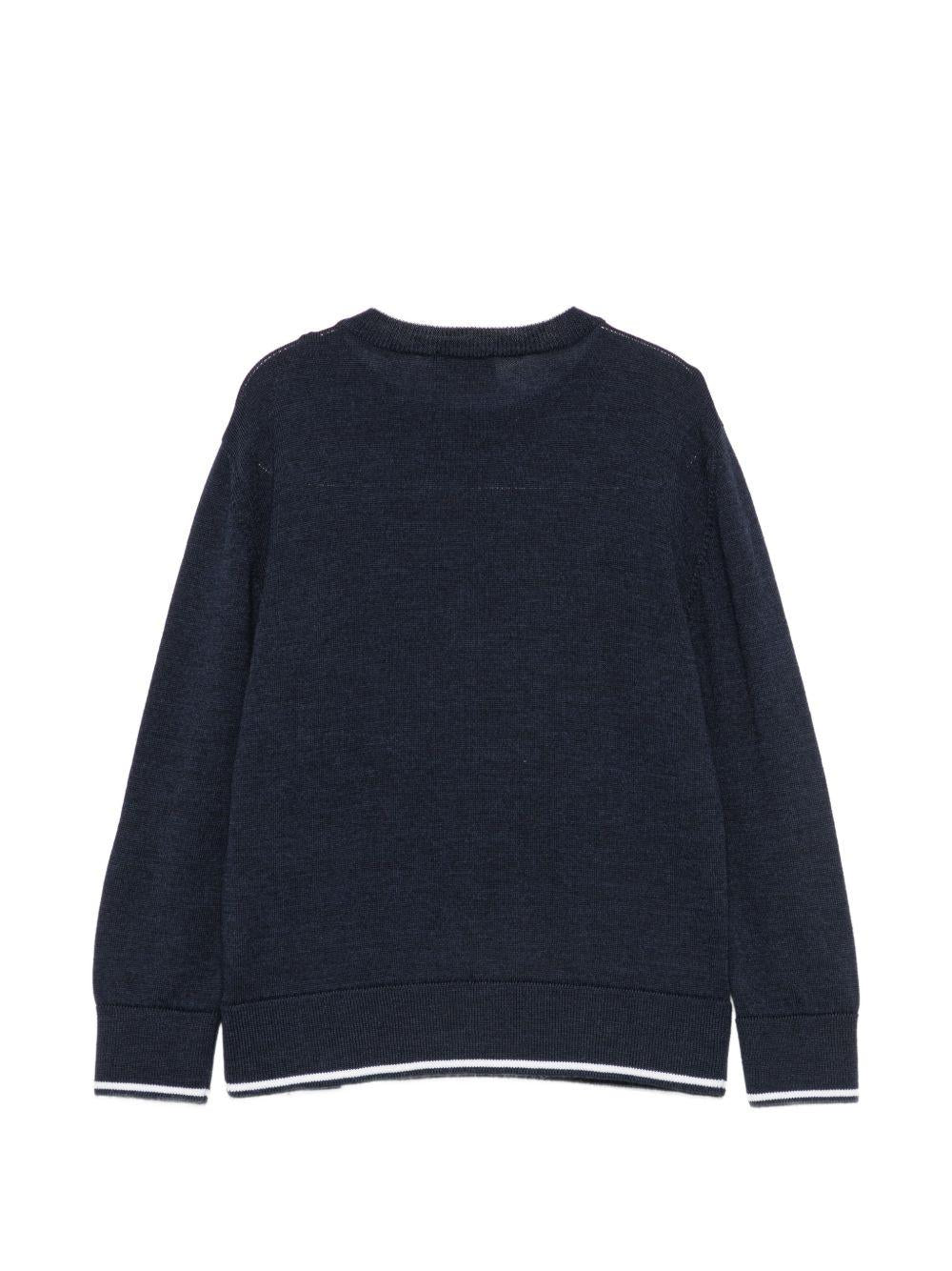 Maglione per bambino Paul & Shark Kids blu con bordi a contrasto WUW005LHE88 42370 PAUL & SHARK KIDS 