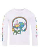 T-shirt per bambini Stella McCartney Kids bianco con stampa grafica TX8A00 Z0434 100 STELLA McCARTNEY KIDS 