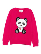Maglione per bambina MC2 Saint Barth Kids x Trudi fucsia con Panda ricamato sul davanti PRC0001 01984I MC2 ST. BARTH KIDS 