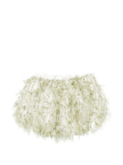 Shorts per bambina A'lapage verde con dettaglio frange 26SAGSHO00005E OLIVA A'LAPAGE KIDS 