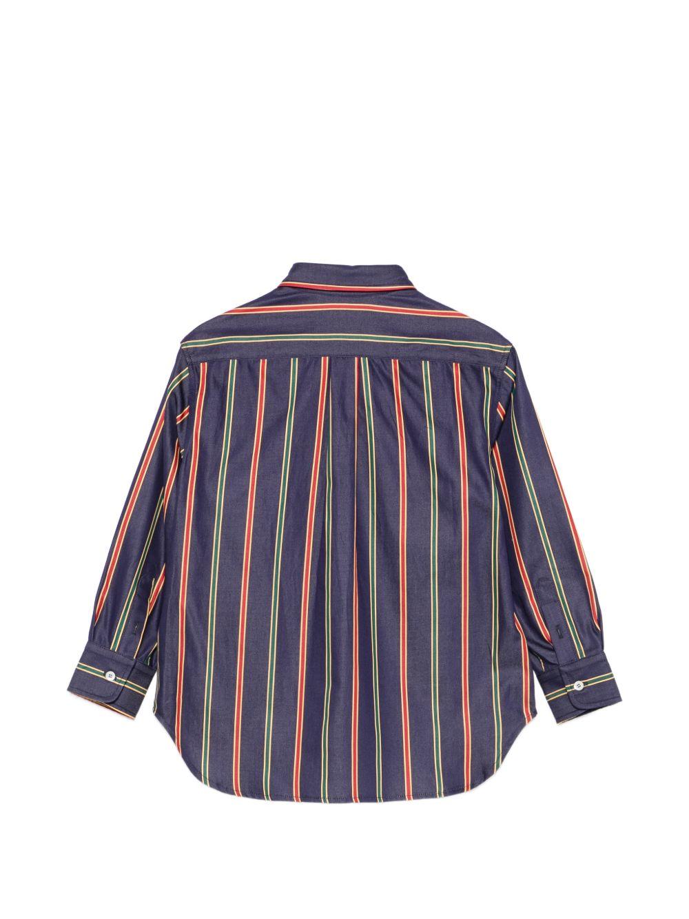 Camicia Pegaso per bambino Etro Kids blu con motivo a righe GZ5H10 P0622 617VE ETRO KIDS 