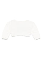 Cardigan per neonata La Stupenderia bianco in cotone con polsini a coste SJSS84 802 LA STUPENDERIA KIDS 