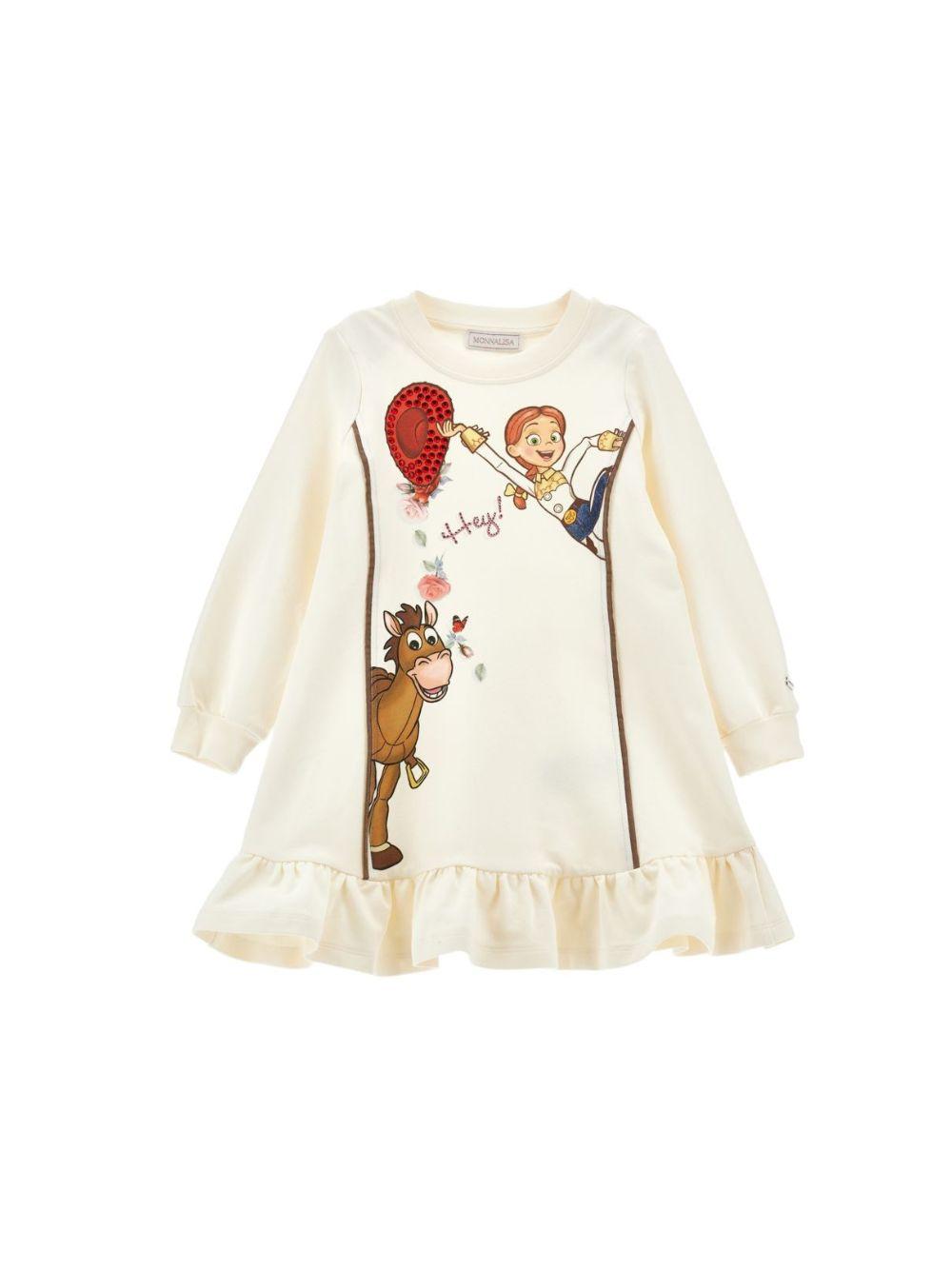 Abito per bambina Monnalisa Kids écru con ruches e stampa grafica Toy Story 19H901 8006 029F MONNALISA KIDS 