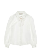 Camicia per bambina Monnalisa Kids bianca con colletto a strass 18HAZZ 8201 0099 MONNALISA KIDS 