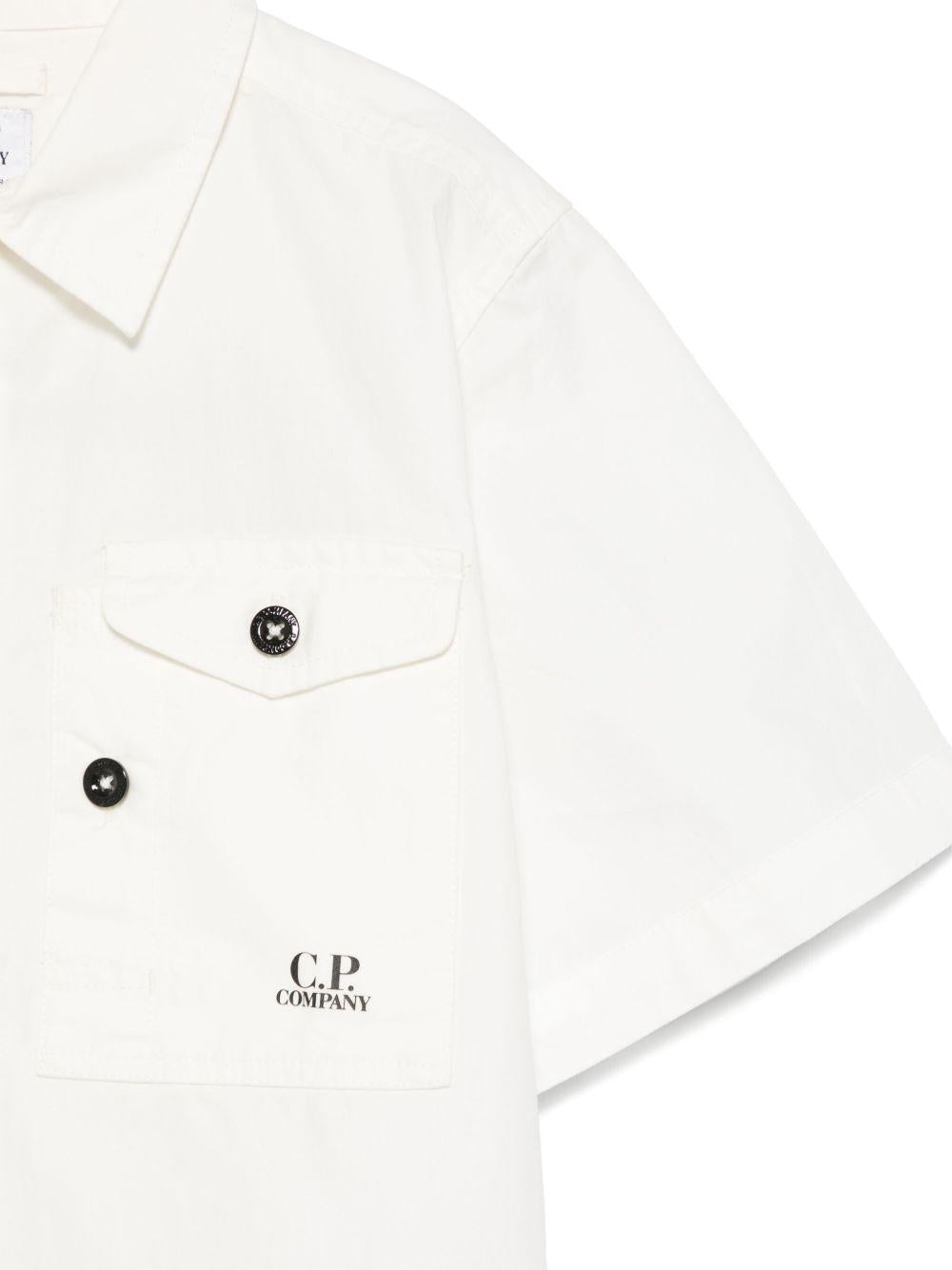 Camicia con stampa per bambino C.P. Company Kids bianco con colletto a punta CUC008LLC00 10135 C.P.COMPANY KIDS 
