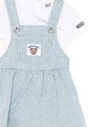 Set t-shirt e salopette per neonata Moschino Kids multicolor con Teddy sul davanti MDG01MLXE63 86816 MOSCHINO KIDS 