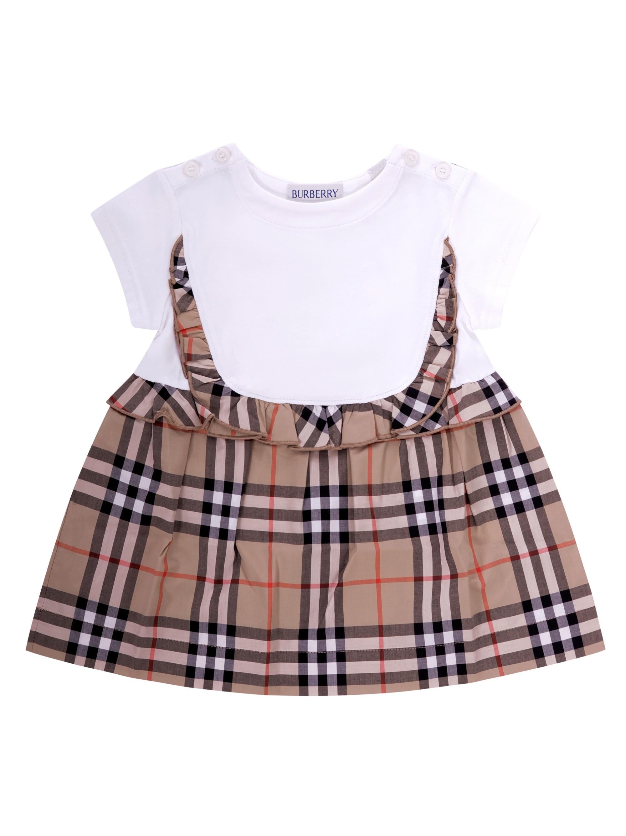 Abito per neonata Burberry Kids multicolore con caratteristico motivo Vintage Check 8121221 A1464 BURBERRY KIDS 