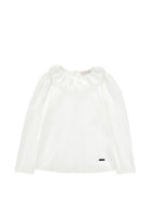 T-shirt per bambina Monnalisa Kids bianca con colletto con ruches 17H603 8201 0001 MONNALISA KIDS 