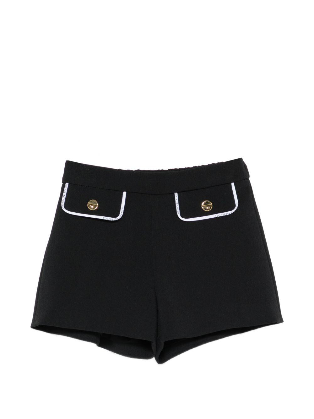 Shorts per neonata Elisabetta Franchi la Mia Bambina neri con tasche ad aletta EGBE0270GA022 N100 ElISABETTA FRANCHI KIDS 