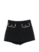 Shorts per neonata Elisabetta Franchi la Mia Bambina neri con tasche ad aletta EGBE0270GA022 N100 ElISABETTA FRANCHI KIDS 