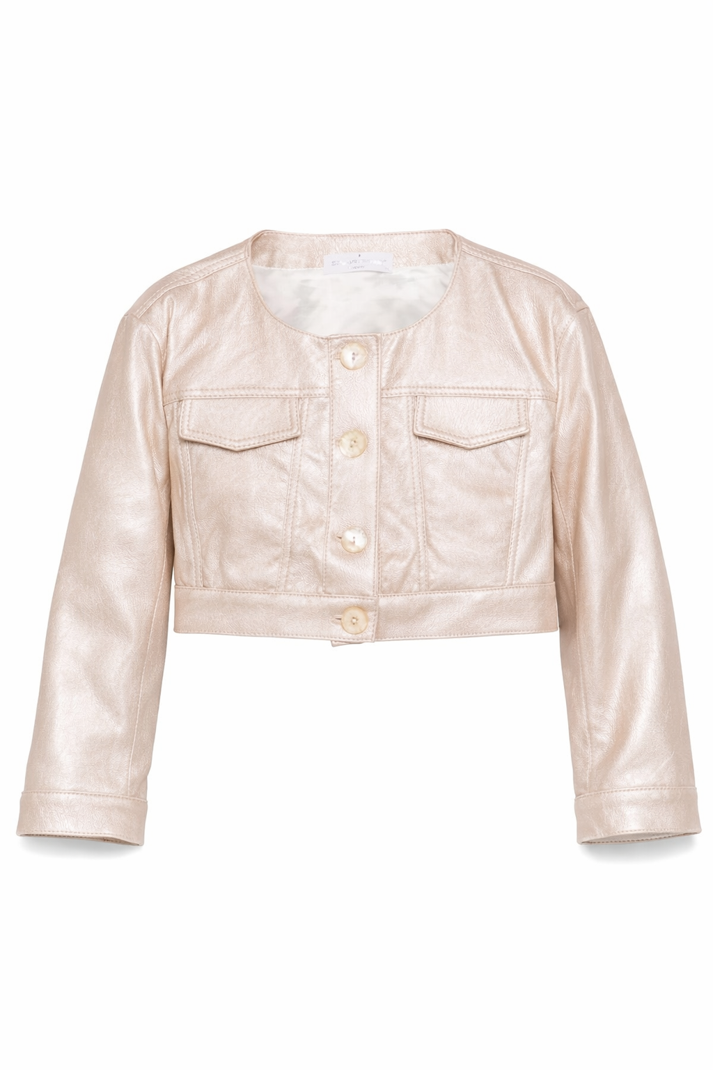 Giacca per bambina Colorichiari beige modello crop senza colletto FJ808178 3839 21 COLORICHIARI KIDS 
