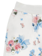 Pantaloni per neonata Monnalisa bianchi con stampa fiori all-over 39G400 7003 0099 MONNALISA 