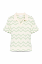 Maglia per bambina MC2 Saint Barth Kids beige con motivo ondulato LAA0002 00968L MC2 ST. BARTH KIDS 