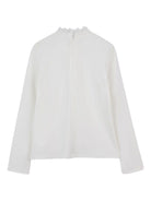 Top per bambina Chloé Kids bianco a collo alto con ruches C20661 117 CHLOE' KIDS 