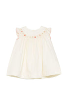 Abito per neonata Bonpoint beige con ricamo a ciliegia S06XDRW00024 103 BONPOINT KIDS 