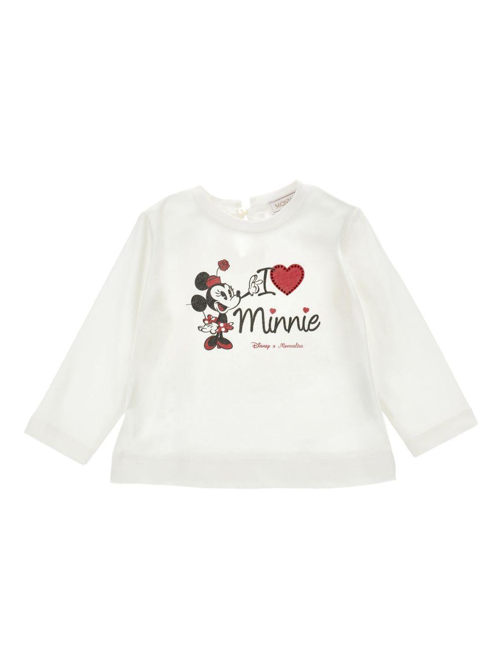 T-shirt per neonata Monnalisa bianca con stampa Minnie Mouse 39F617 6005 0001 MONNALISA 