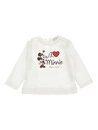 T-shirt per neonata Monnalisa bianca con stampa Minnie Mouse 39F617 6005 0001 MONNALISA 