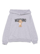 Felpa per bambino Moschino Kids grigio con stampa Teddy e cappuccio HUF09FLCA40 60901 MOSCHINO KIDS 