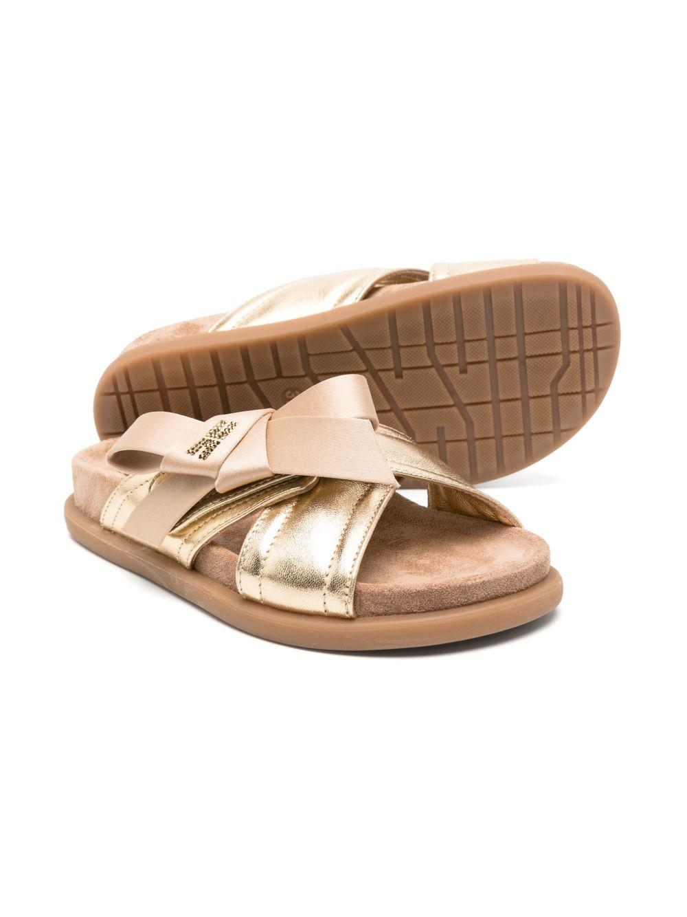 Sandali per bambina Elisabetta Franchi La Mia Bambina oro con fiocco F4A2E03080092 511 ElISABETTA FRANCHI 