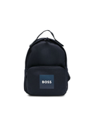 Zaino per bambino BOSS Kids blu con tasca con zip sul davanti J53139 849 BOSS KIDS 