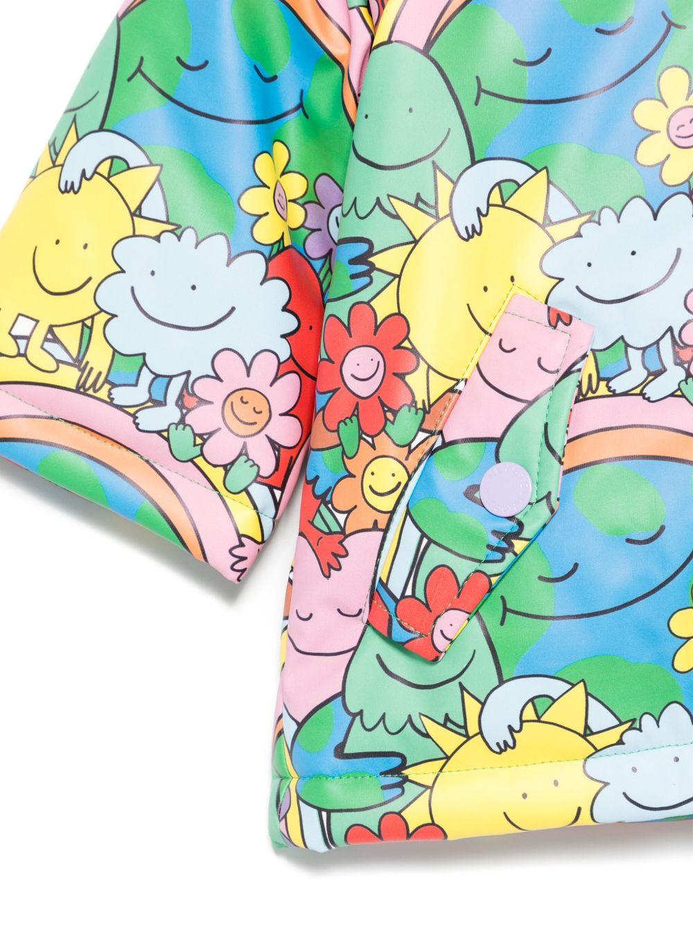 Impermeabile per neonata Stella McCartney Kids multicolore con stampa grafica TX2007 Z3227 999MC STELLA McCARTNEY KIDS 
