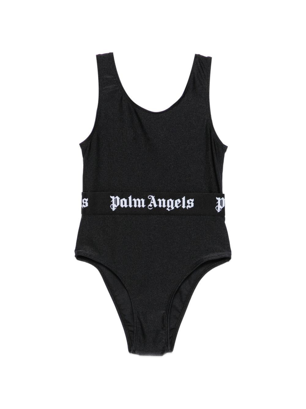 Costume da bagno per bambino Palm Angels Kids nero con stampa logo PGFC002S26JER001 110 PALM ANGELS KIDS 