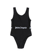 Costume da bagno per bambino Palm Angels Kids nero con stampa logo PGFC002S26JER001 110 PALM ANGELS KIDS 