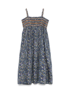 Abito con stampa a fiori per bambina Bonpoint blu con taglio svasato S05GDRW00059 577 BONPOINT KIDS 