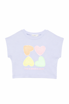 T-shirt per bambina Billieblush azzurra con stampa grafica U21955 81S BILLIEBLUSH KIDS 
