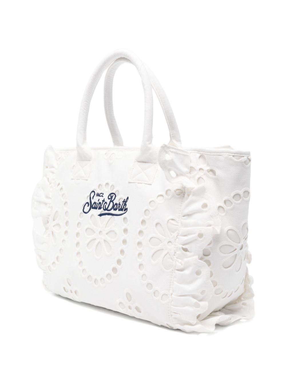 Borsa Tote Vanity MC2 Saint Barth Kids bianca in pizzo sangallo VANI0029 00389L MC2 ST. BARTH 