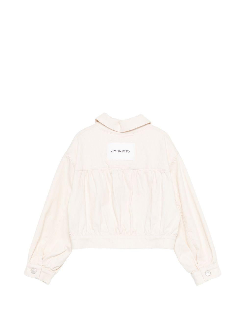 Giacca denim per bambina Simonetta bianca con bottoni SY2A27 D0112 105BC SIMONETTA 