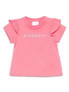T-shirt con stampa logo per neonata Givenchy Kids rosa con girocollo H30664 488 GIVENCHY KIDS 