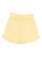 Pantaloncino per bambina Bonpoint giallo con risvolto S06GBEW00013 039 BONPOINT KIDS 