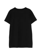 T-shirt per bambini Moschino Kids nera con ricamo Teddy Bear HUM05TLAA02 60100 MOSCHINO KIDS 