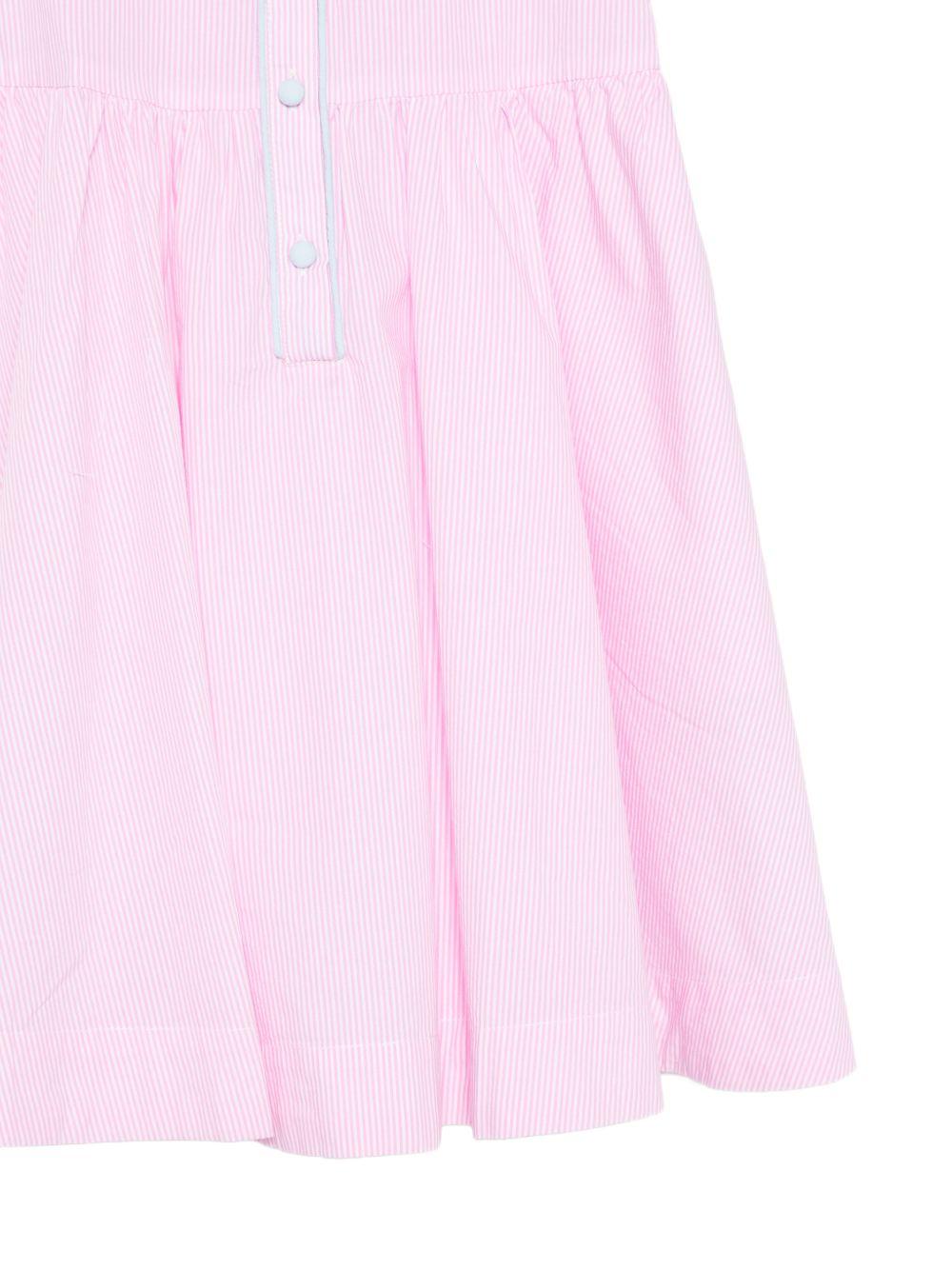 Abito per bambina MC2 Saint Barth Kids bianco e rosa con motivo a righe EML0001 03215L MC2 ST. BARTH KIDS 