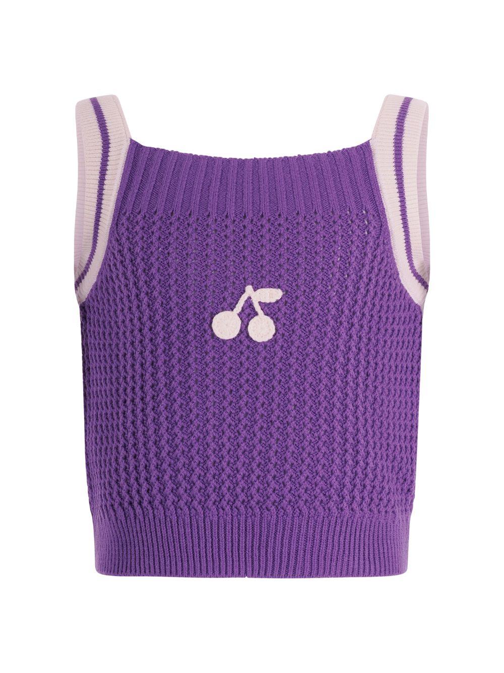 Top per bambina Bonpoint viola con motivo a ciliega C06GJUK00001 258 BONPOINT KIDS 