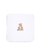 Coperta per neonati Moschino Kids bianca con dettaglio Teddy Bear MTB00FLCA40 10101 MOSCHINO KIDS 