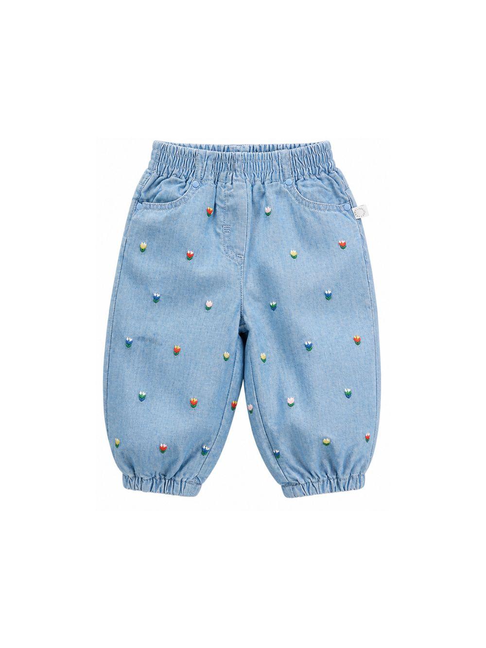 Jeans per neonata Stella McCartney Kids denim con ricamo floreale all-over TZ6020 Z3892 606EM STELLA McCARTNEY KIDS 