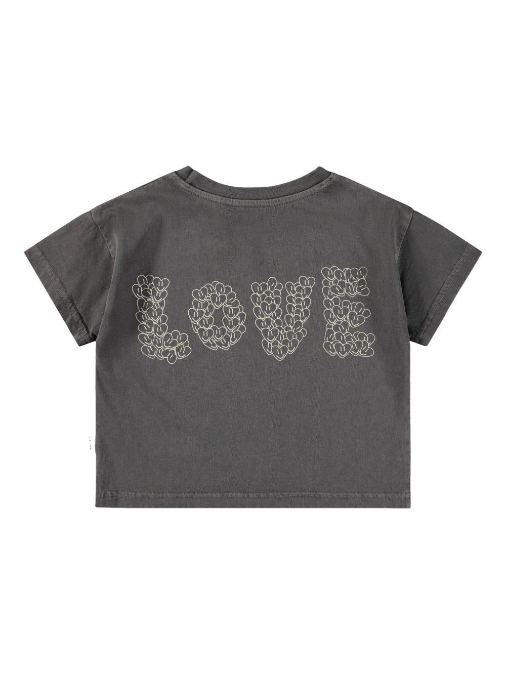 T-shirt Runi per bambina Molo grigia con stampa grafica cuore 2S26A230 5619 MOLO KIDS 