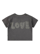 T-shirt Runi per bambina Molo grigia con stampa grafica cuore 2S26A230 5619 MOLO KIDS 